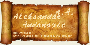 Aleksandar Andonović vizit kartica